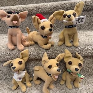 Vintage 90’s Taco Bell Chihuahua Plush Toy Collection – Set of 6 – Rare!